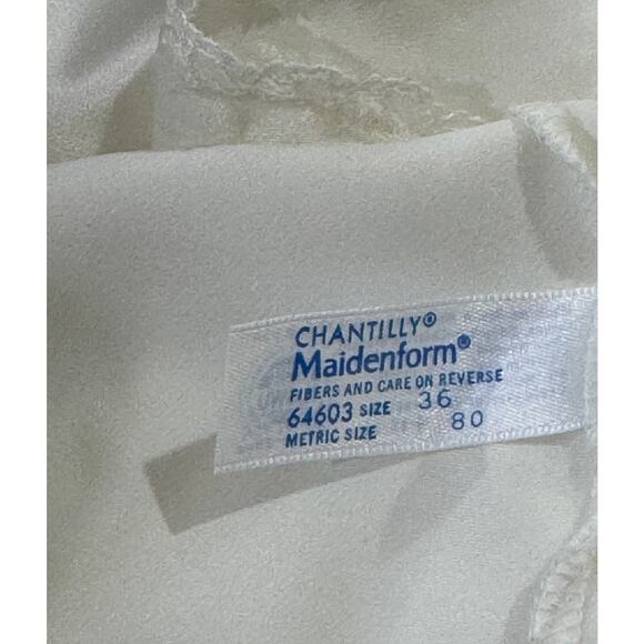 Vintage Maidenform Chantilly Ivory Nylon & Lace Camisole Slip 36 - Picture 6 of 8